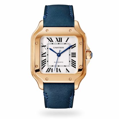 Cartier Santos De Cartier Watch Medium Model Automatic Movement Rose Gold 2 udskiftelige læderarmbånd WGSA0028 - Billede 2