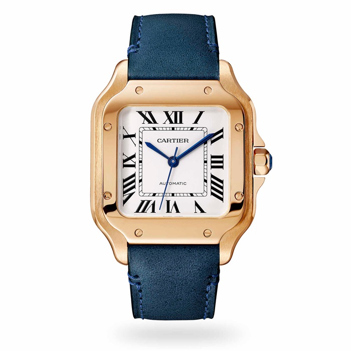 Cartier Santos De Cartier Watch Medium Model Automatic Movement Rose Gold 2 udskiftelige læderarmbånd WGSA0028 - Billede 2