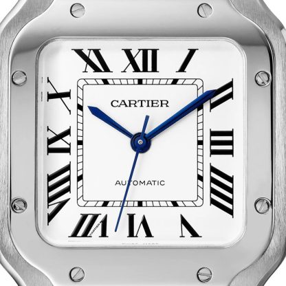 Cartier Santos De Cartier Watch Medium Model Automatic Movement Steel Interchangeable Metal And Leather Bracelets WSSA0029 - Billede 5