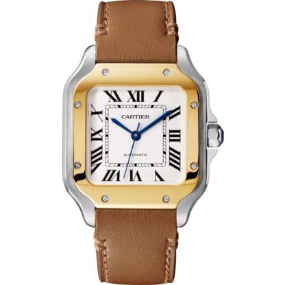 Cartier Santos De Cartier Watch Medium Model Automatic Movement Yellow Gold Steel Interchangeable Metal And Leather Bracelets W2SA0016 - Billede 2