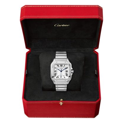 Cartier Santos De Cartier Watch Stor model Automatisk bevægelse Stål Udskiftelige metal- og læderarmbånd WSSA0018 - Billede 4