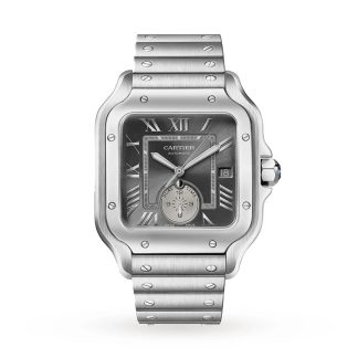 Cartier Santos De Cartier Watch Stor model Mekanisk urværk med automatisk optræk Stål WSSA0076