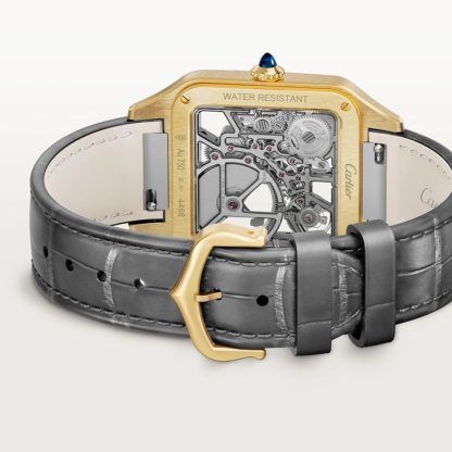 Cartier Santos-Dumont Micro-Rotor Skeleton Watch Stor model Automatisk mekanisk bevægelse 18K gul guldkasse WHSA0043 - Billede 4