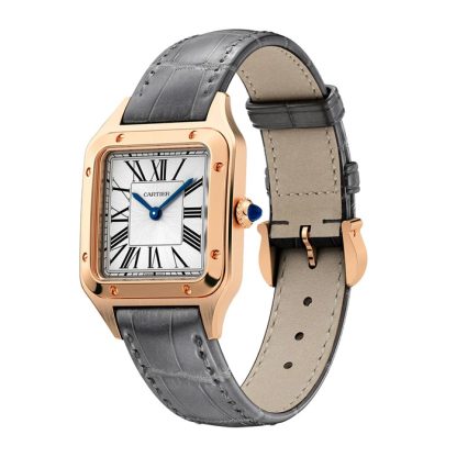 Cartier Santos-Dumont Ur Lille Model Kvartsurværk Rosaguld Læder WGSA0022 - Billede 2