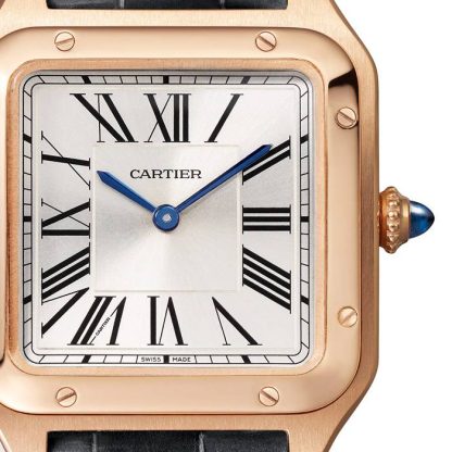 Cartier Santos-Dumont Ur Lille Model Kvartsurværk Rosaguld Læder WGSA0022 - Billede 3