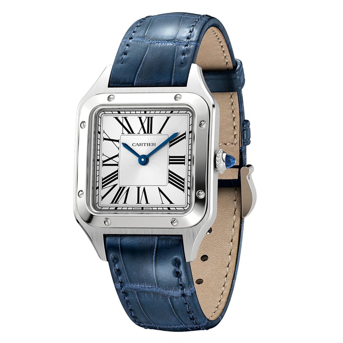 Cartier Santos-Dumont Ur Lille model Kvartsurværk Stål Læder WSSA0086 - Billede 3