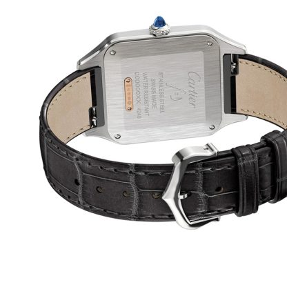 Cartier Santos-Dumont Ur Stor Model Quartz Movement Rose Gold Steel Leather W2SA0011 - Billede 3