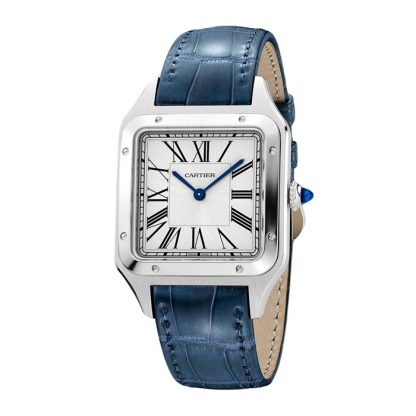 Cartier Santos-Dumont Ur Stor model Kvartsurværk Stål Læder WSSA0085 - Billede 2