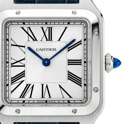 Cartier Santos-Dumont Ur Stor model Kvartsurværk Stål Læder WSSA0085 - Billede 3