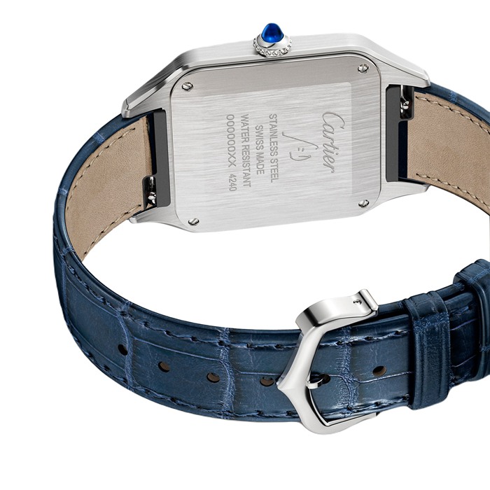 Cartier Santos-Dumont Ur Stor model Kvartsurværk Stål Læder WSSA0085 - Billede 4
