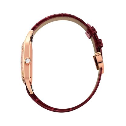 Cartier Santos-Dumont Ur Stor model Rosaguld Diamanter Læderrem WJSA0016 - Billede 3