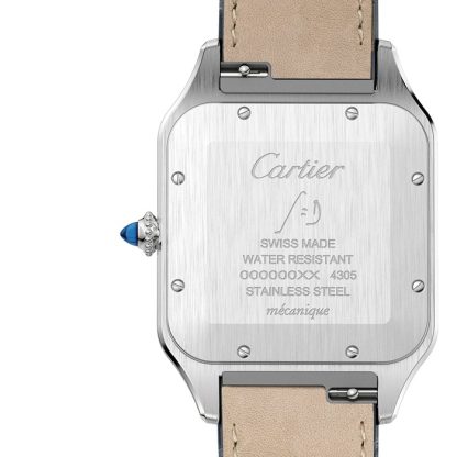 Cartier Santos-Dumont Watch Extra-Large Model Hand-Wound Mechanical Movement Rose Gold Steel Leather W2SA0017 - Billede 2