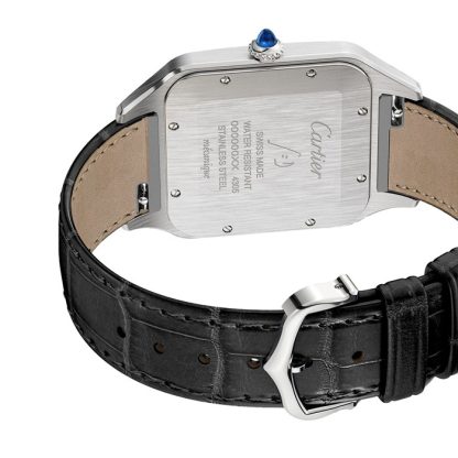 Cartier Santos-Dumont Watch Extra-Large Model Hand-Wound Mechanical Movement Rose Gold Steel Leather W2SA0017 - Billede 5