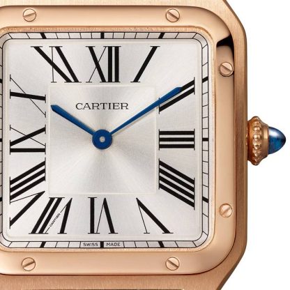 Cartier Santos-Dumont ur stor model Quartz Movement Rose Gold Leather WGSA0021 - Billede 3