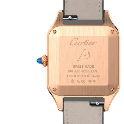 Cartier Santos-Dumont ur stor model Quartz Movement Rose Gold Leather WGSA0021 - Billede 4