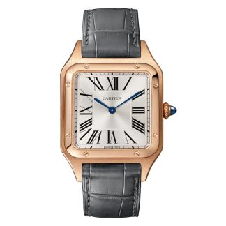 Cartier Santos-Dumont ur stor model Quartz Movement Rose Gold Leather WGSA0021