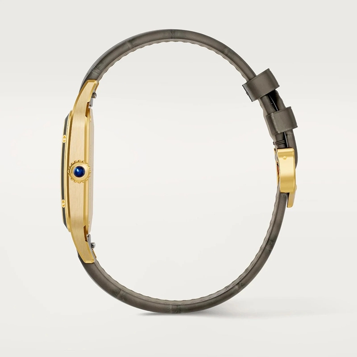 Cartier Santos-Dumont ur stor model mekanisk værk med manuelt optræk 430 MC Gult guld WGSA0097 - Billede 5