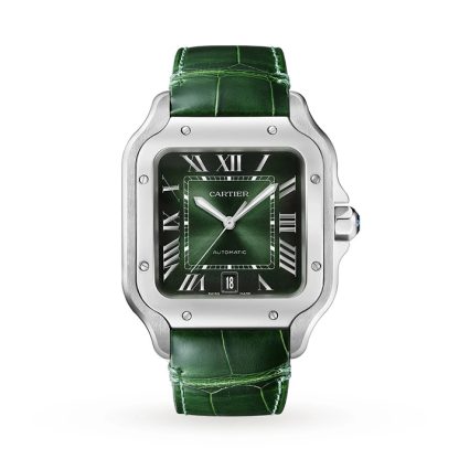 Cartier Santos de Cartier Ur Stor Model Stål Automatisk Udskiftelig Læderrem WSSA0062 - Billede 3