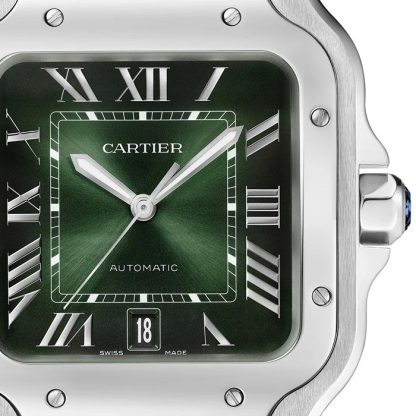 Cartier Santos de Cartier Ur Stor Model Stål Automatisk Udskiftelig Læderrem WSSA0062 - Billede 4