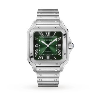 Cartier Santos de Cartier Ur Stor Model Stål Automatisk Udskiftelig Læderrem WSSA0062