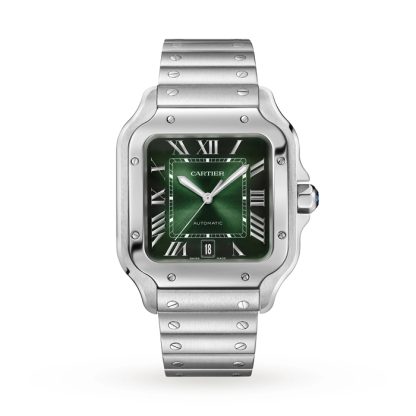 Cartier Santos de Cartier Ur Stor Model Stål Automatisk Udskiftelig Læderrem WSSA0062