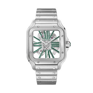 Cartier Santos ur skeleton stor model Fremstilling mekanisk værk med manuel optræk WHSA0028