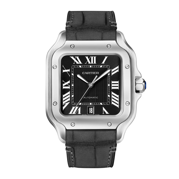 Cartier Santos ur stor model mekanisk værk med automatisk optræk kaliber 1847 MC Stålkasse WSSA0096 - Billede 2