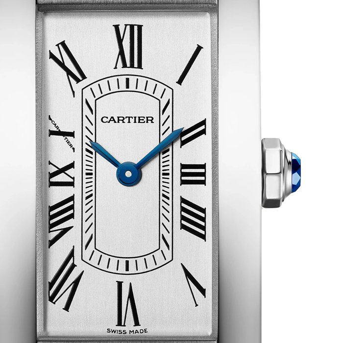 Cartier Tank Américaine Ur Lille model Kvartsurværk Stål Læder WSTA0117 - Billede 2