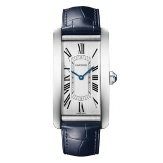 Cartier Tank Américaine Ur Stor Model Automatisk Urværk Stål Læder WSTA0083