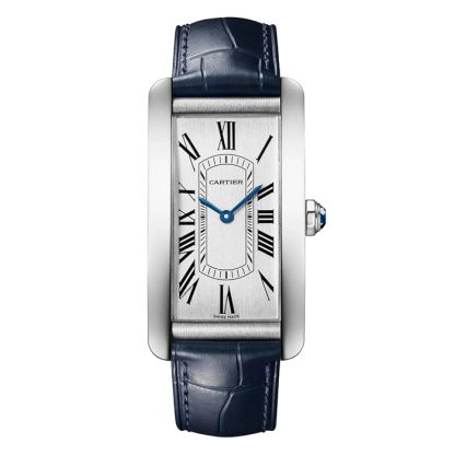 Cartier Tank Américaine Ur Stor Model Automatisk Urværk Stål Læder WSTA0083