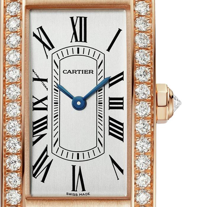 Cartier Tank Américaine Watch Lille model Quartz Movement Rose Gold WJTA0056 - Billede 2