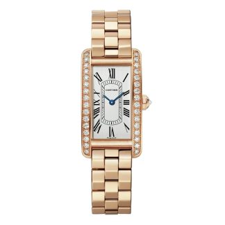 Cartier Tank Américaine Watch Lille model Quartz Movement Rose Gold WJTA0056