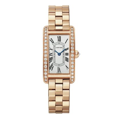 Cartier Tank Américaine Watch Lille model Quartz Movement Rose Gold WJTA0056