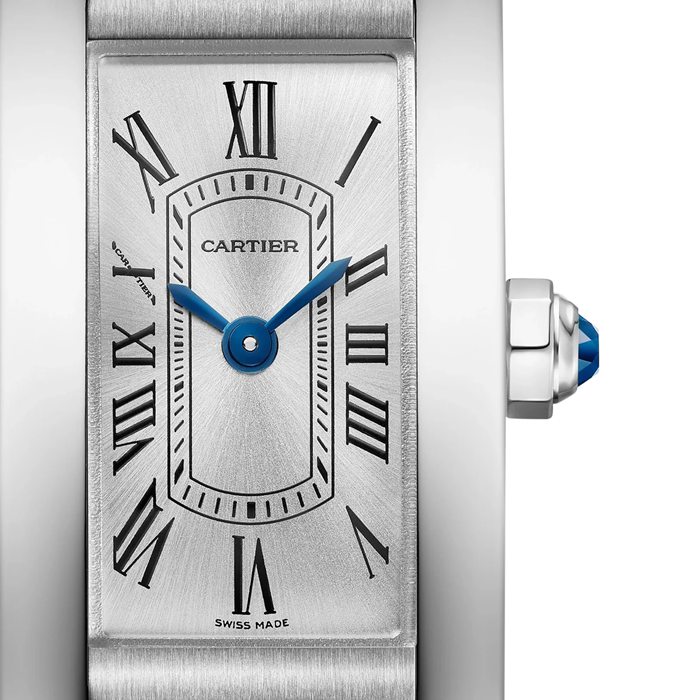 Cartier Tank Américaine Watch Mini Model Quartz Movement Steel Leather WSTA0081 - Billede 2