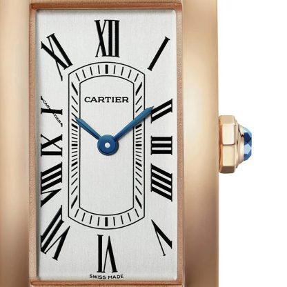Cartier Tank Américaine Watch Small Model Quartz Movement Rose Gold Leather WGTA0133 - Billede 2