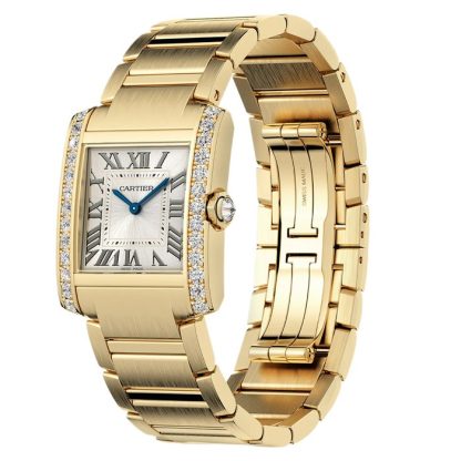 Cartier Tank Francaise Watch Medium Model Quartz Movement 18K Yellow Gold Case WJTA0061 - Billede 2
