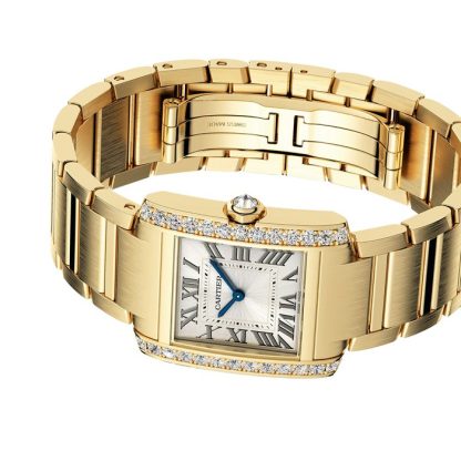 Cartier Tank Francaise Watch Medium Model Quartz Movement 18K Yellow Gold Case WJTA0061 - Billede 5