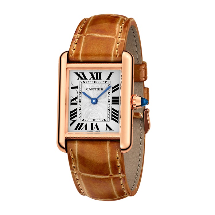 Cartier Tank Louis Cartier Watch Lille model Håndoptrækkeligt mekanisk urværk Rosaguld læder WGTA0010 - Billede 2