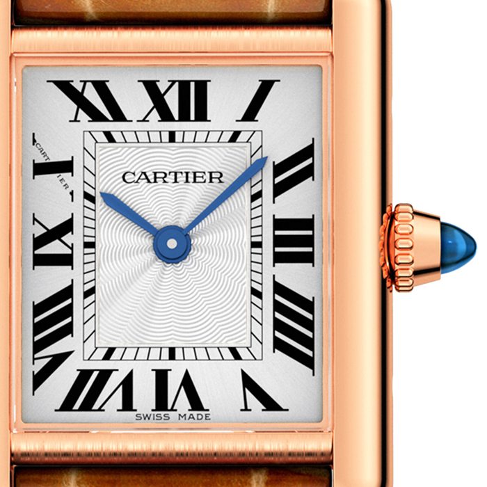 Cartier Tank Louis Cartier Watch Lille model Håndoptrækkeligt mekanisk urværk Rosaguld læder WGTA0010 - Billede 3