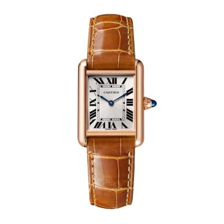Cartier Tank Louis Cartier Watch Lille model Håndoptrækkeligt mekanisk urværk Rosaguld læder WGTA0010
