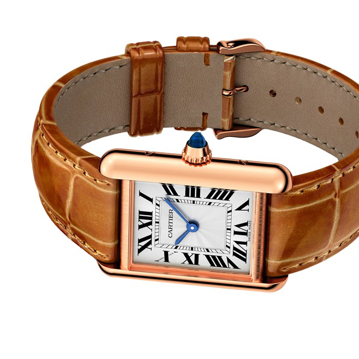 Cartier Tank Louis Cartier Watch Lille model Håndoptrækkeligt mekanisk urværk Rosaguld læder WGTA0010 - Billede 5