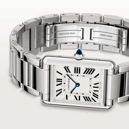Cartier Tank Must Large Model Quartz Movement Steel 33,7 mm X 25,5 mm WSTA0052 - Billede 3