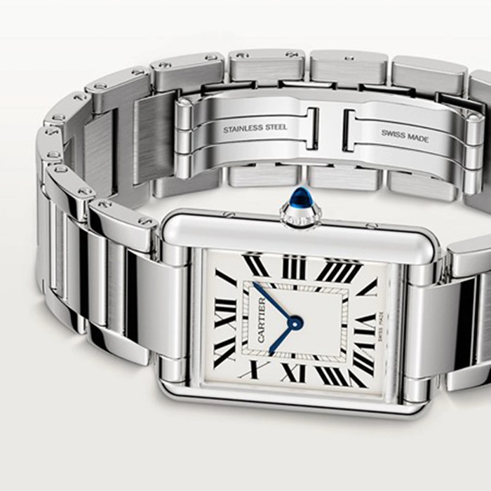 Cartier Tank Must Large Model Quartz Movement Steel 33,7 mm X 25,5 mm WSTA0052 - Billede 3