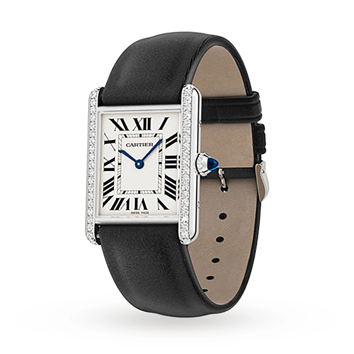 Cartier Tank Must Watch Large Model Quartz Movement Steel Diamonds W4TA0017 - Billede 2
