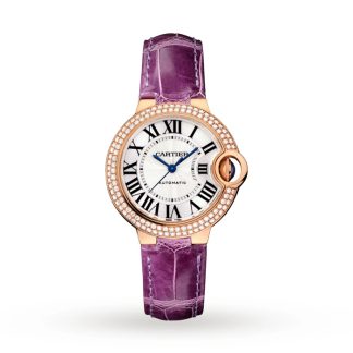 Cartier ballon Bleu De Cartier Ur 33mm Automatisk Urværk Rosaguld Diamanter Læder WE902066