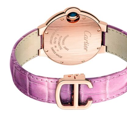 Cartier ballon Bleu De Cartier Ur 33mm Automatisk Urværk Rosaguld Diamanter Læder WE902066 - Billede 5