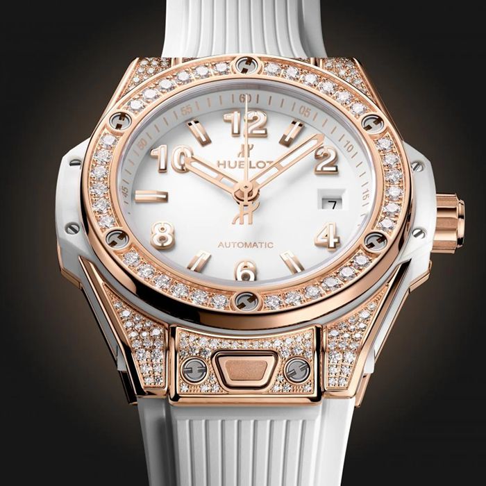 Hublot Big Bang One Click King Gold White Pavé 33mm Ur 485.OE.2080.RW.1604 - Billede 2