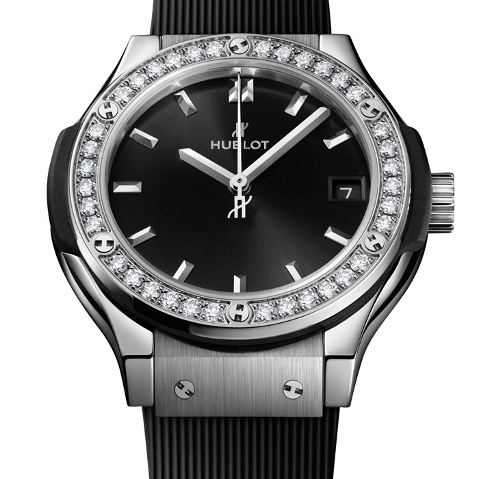 Hublot Classic Fusion Titanium Diamonds 33mm Dameur Sort 581.NX.1470.RX.1104 - Billede 2