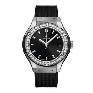 Hublot Classic Fusion Titanium Diamonds 33mm Dameur Sort 581.NX.1470.RX.1104