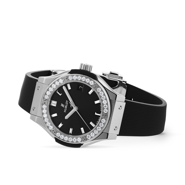 Hublot Classic Fusion Titanium Diamonds 33mm Dameur Sort 581.NX.1470.RX.1104 - Billede 5